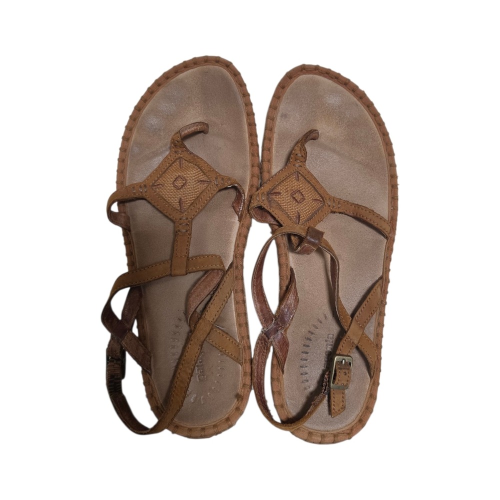 PATAGONIA Alkali March Brown Leather Strappy Boho Footfriendly Sandals sz 8